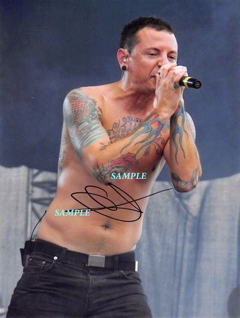 chester bennington signed photo